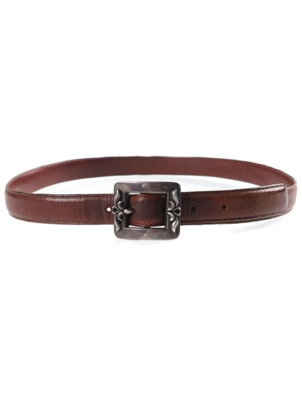 Chrome Hearts Blt Otj 1.0 Leather Belt Brown Silver